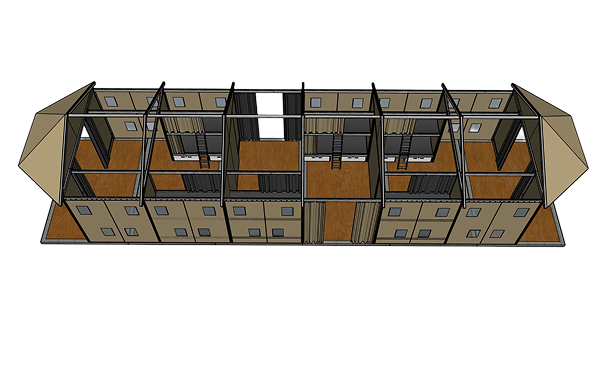 Pas tot zes secties aan naar behoefte